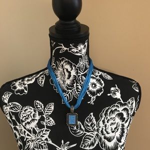 Blue Costume necklace with pendant